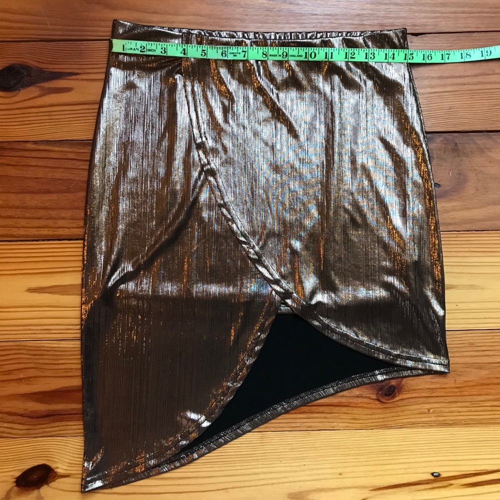 Venus Gold Faux Wrap Skirt, EUC, S - Picture 7 of 13